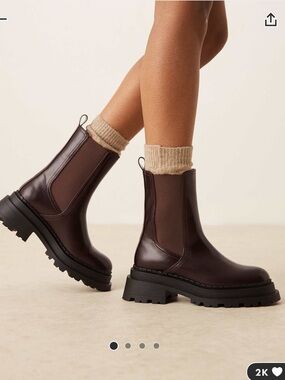 ASOS Dark Brown Lug Chelsea Boots